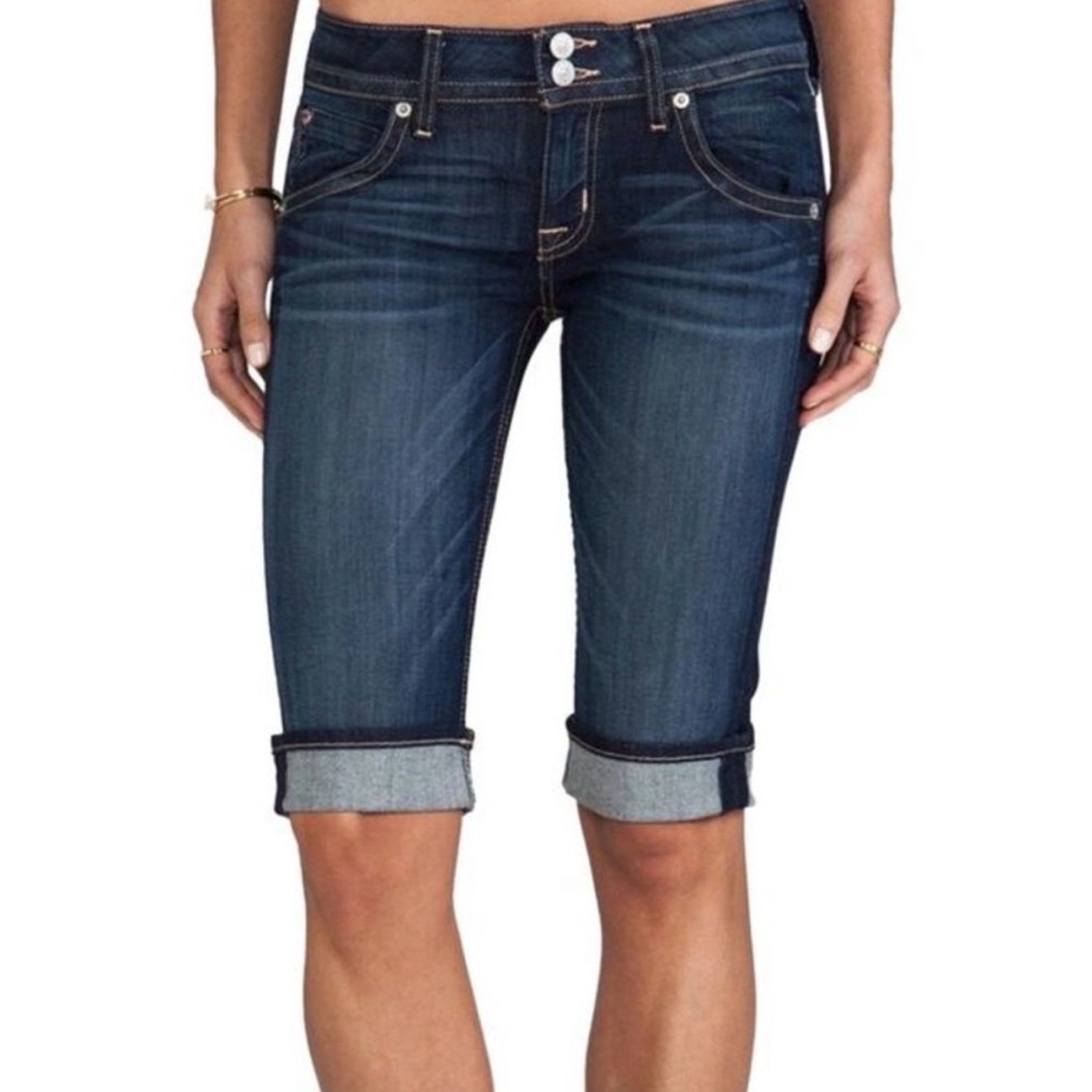 HUDSON Womens Malibu Cap Cuffed Low‎ Rise Cropped Capri Jean Shorts Sz 26 NWOT